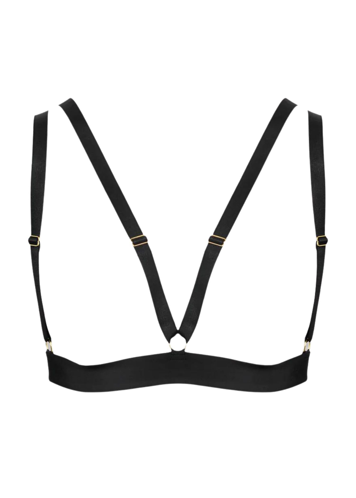Maison Close Tapage Nocturne (Black) - Naked Triangle Bra - Cupless Bra, Open Bra, Bondage Bra | Avec Amour Sexy Lingerie