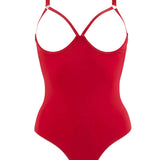 Maison Close Tapage Nocturne Open Cup Bodysuit (Red) - Cupless, Ouvert Back | Avec Amour Sexy Lingerie