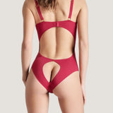 Maison Close Tapage Nocturne Open Cup Bodysuit (Red) - Cupless, Ouvert Back | Avec Amour Sexy Lingerie