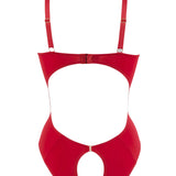 Maison Close Tapage Nocturne Open Cup Bodysuit (Red) - Cupless, Ouvert Back | Avec Amour Sexy Lingerie