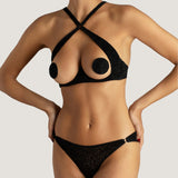 Muse by Coco de Mer Ava Open Knicker - Ouvert Panty (Black) | Avec Amour Sexy Lingerie