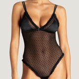 Muse by Coco de Mer - Sadie Bodysuit (Black) - Soft Lace, Silk Cups | Avec Amour Luxury Lingerie