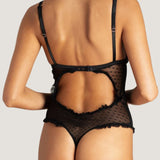 Muse by Coco de Mer - Sadie Bodysuit (Black) - Soft Lace, Silk Cups | Avec Amour Luxury Lingerie