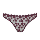 Muse by Coco de Mer Stella Ouvert Brazilian Knicker (Plum) - Luxury Lace Lingerie | Avec Amour Sexy Lingerie