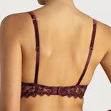 Muse by Coco de Mer Stella Plunge Bra (Plum) - Luxury Lace Lingerie | Avec Amour Sexy Lingerie