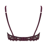 Muse by Coco de Mer Stella Plunge Bra (Plum) - Luxury Lace Lingerie | Avec Amour Sexy Lingerie