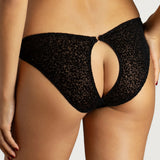 Muse by Coco de Mer Ava Brazilian Knicker - Peep Back Bottom (Black) | Avec Amour Sexy Lingerie