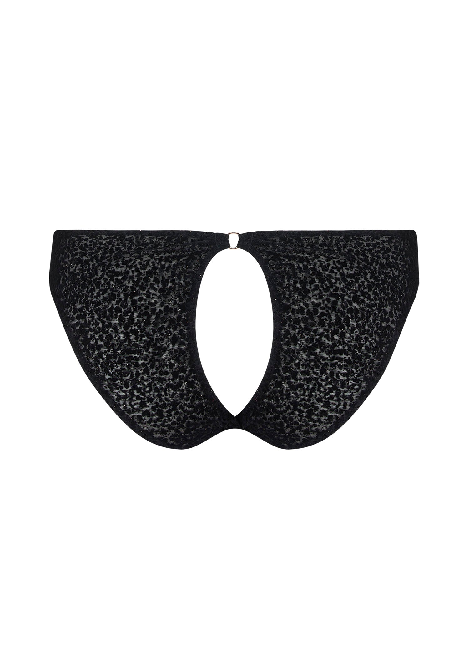 Muse by Coco de Mer Ava Brazilian Knicker - Peep Back Bottom (Black) | Avec Amour Sexy Lingerie