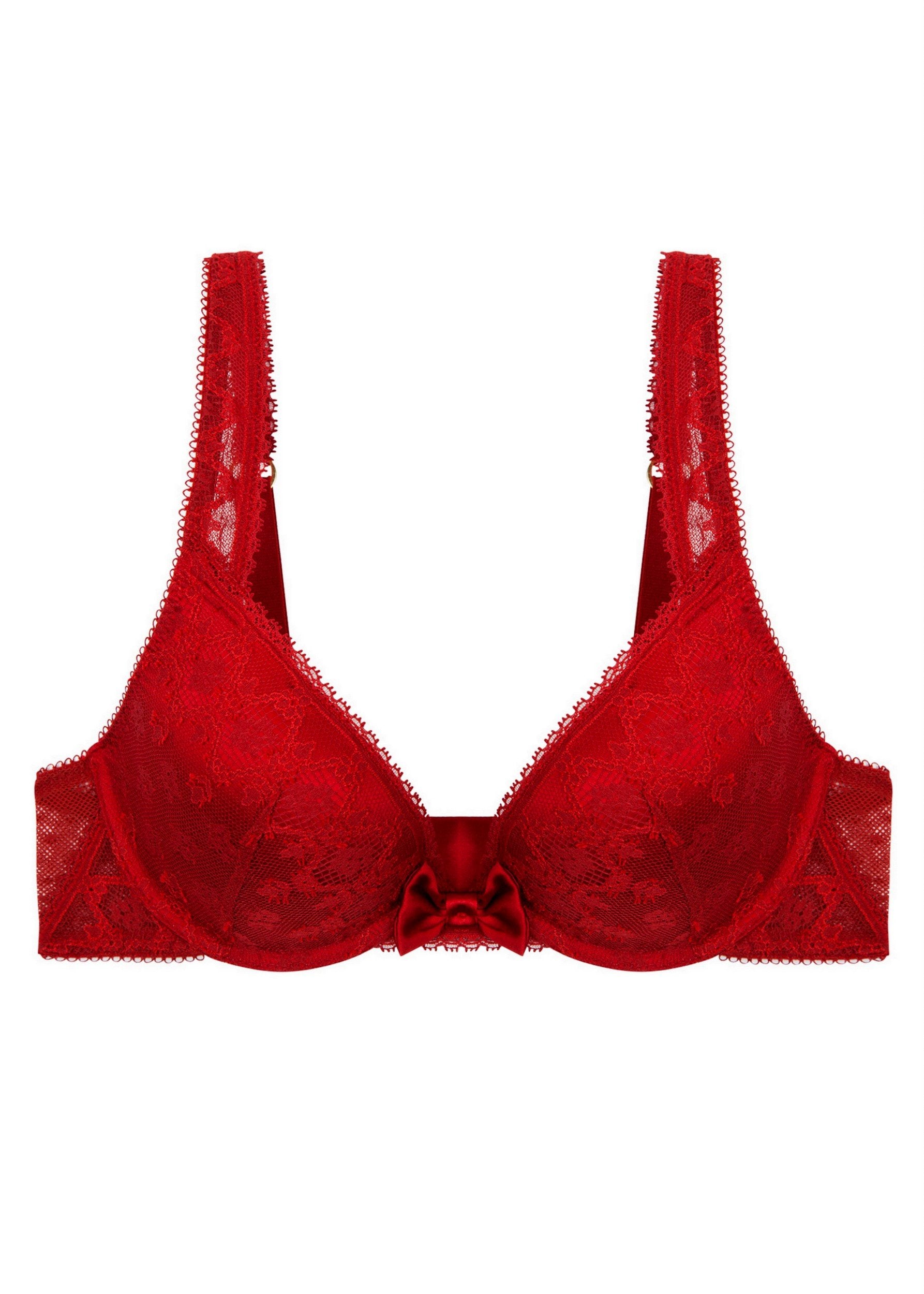 Mathilda Giggling (Carmine) Contour Plunge Bra-Bras-Stella McCartney Lingerie-AvecAmourLingerie