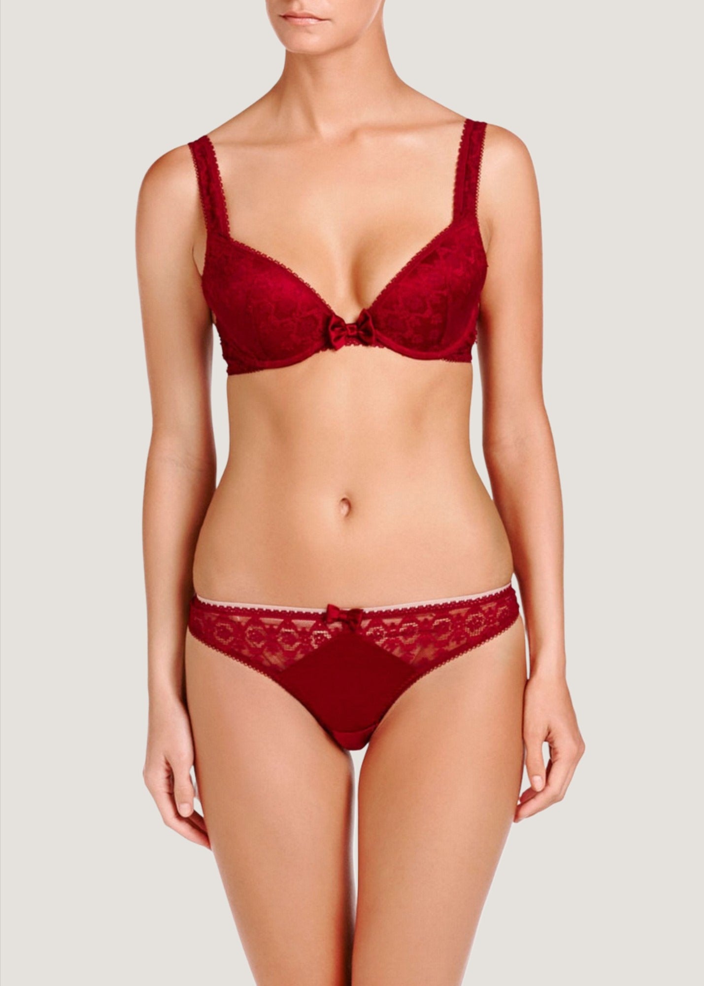 Mathilda Giggling (Carmine) Contour Plunge Bra-Bras-Stella McCartney Lingerie-AvecAmourLingerie