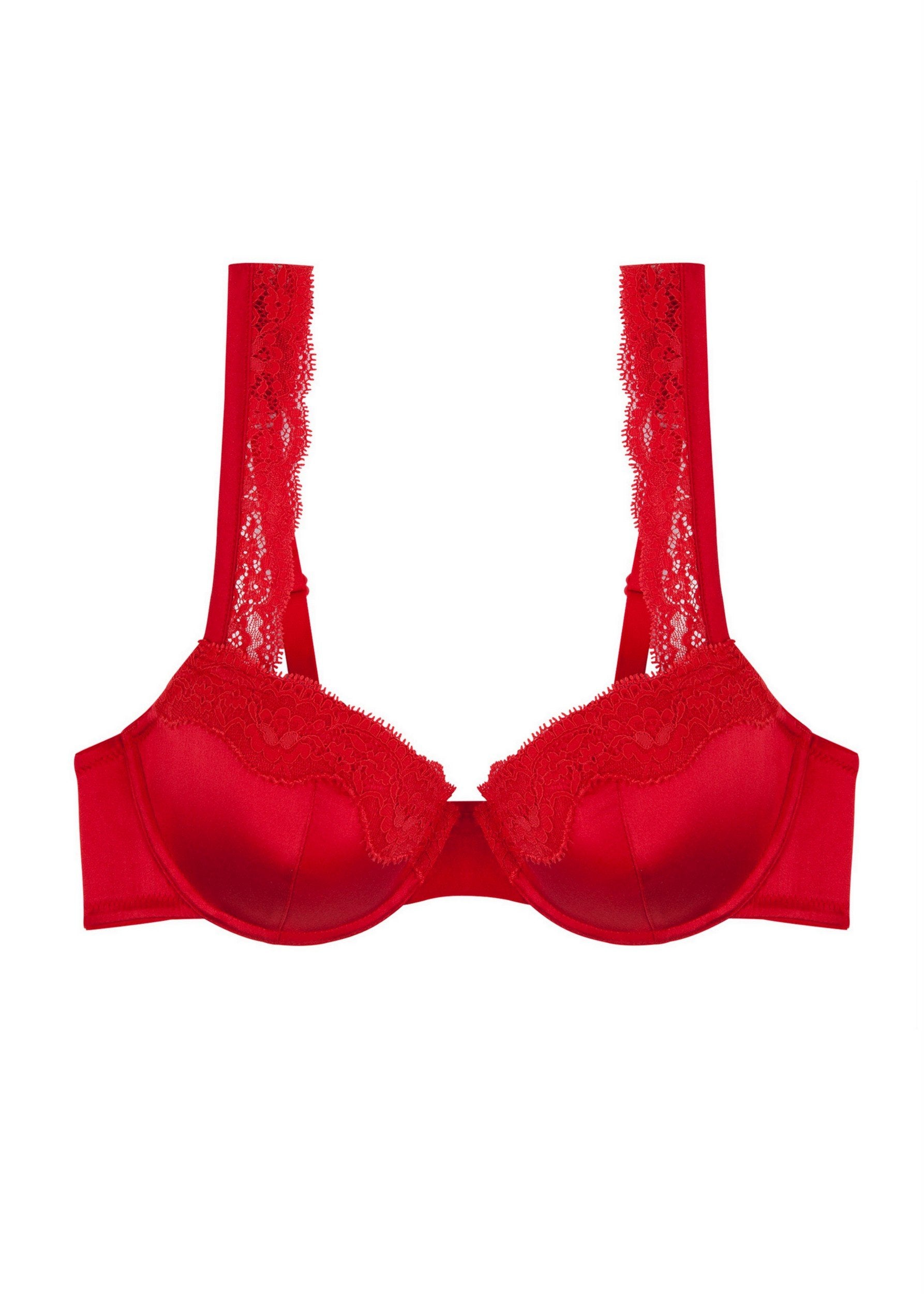 Clara Whispering Contour Balconnet Bra (Tango Red)-Bras-Stella McCartney Lingerie-AvecAmourLingerie