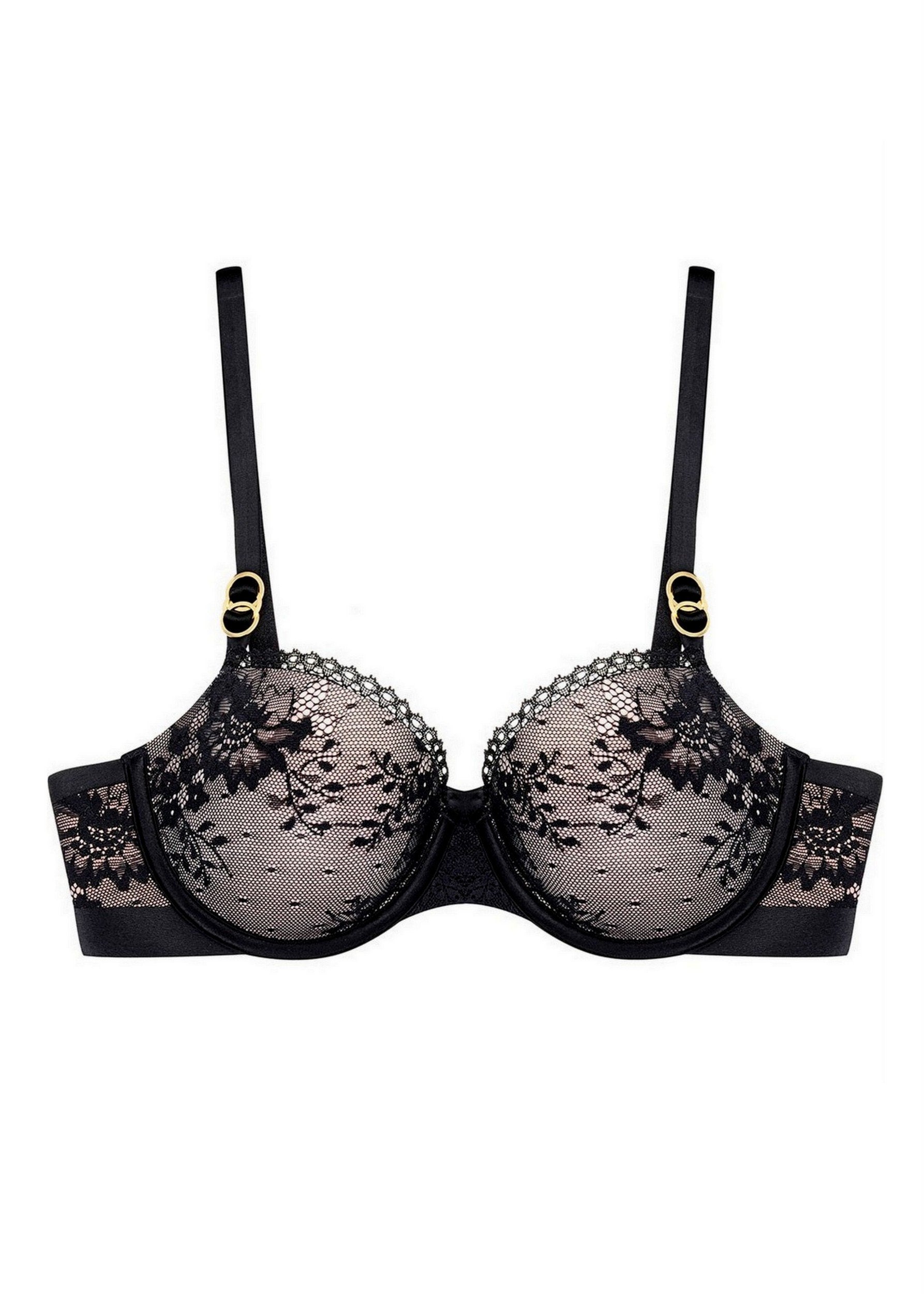 Stella Lace (Black) Balconette Bra-Bras-Stella McCartney Lingerie-AvecAmourLingerie