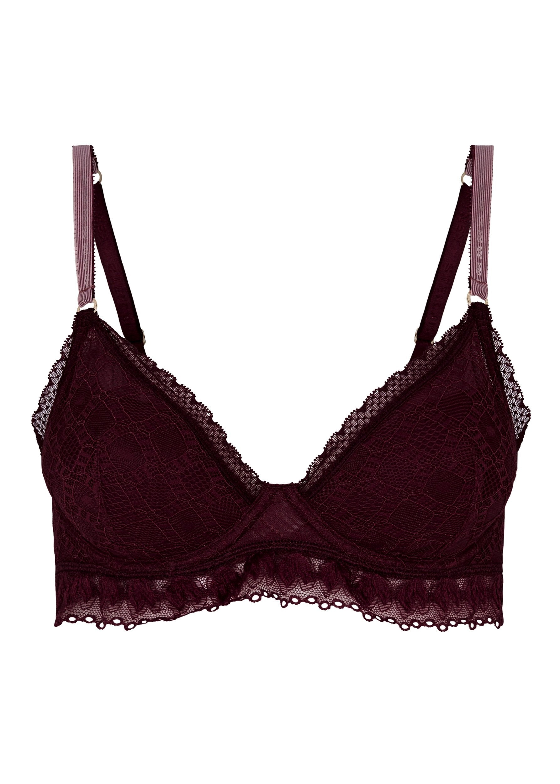 Jasmine Inspiring (Garnet Red) Contour Plunge Bra-Bras-Stella McCartney Lingerie-AvecAmourLingerie