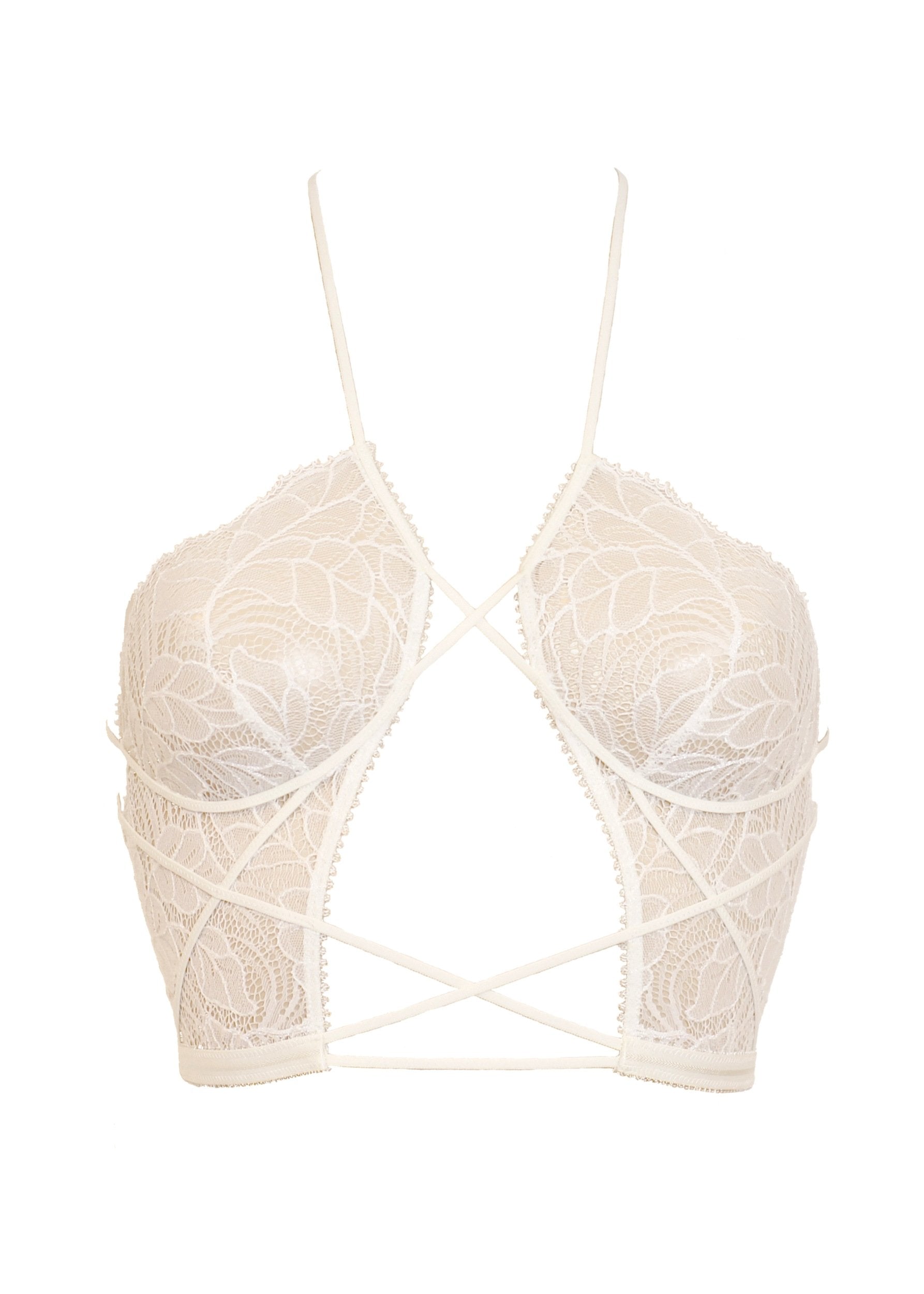 Tisja Damen Angel or Siren (Ivory) Longline Bra - Avec Amour Lingerie Boutique