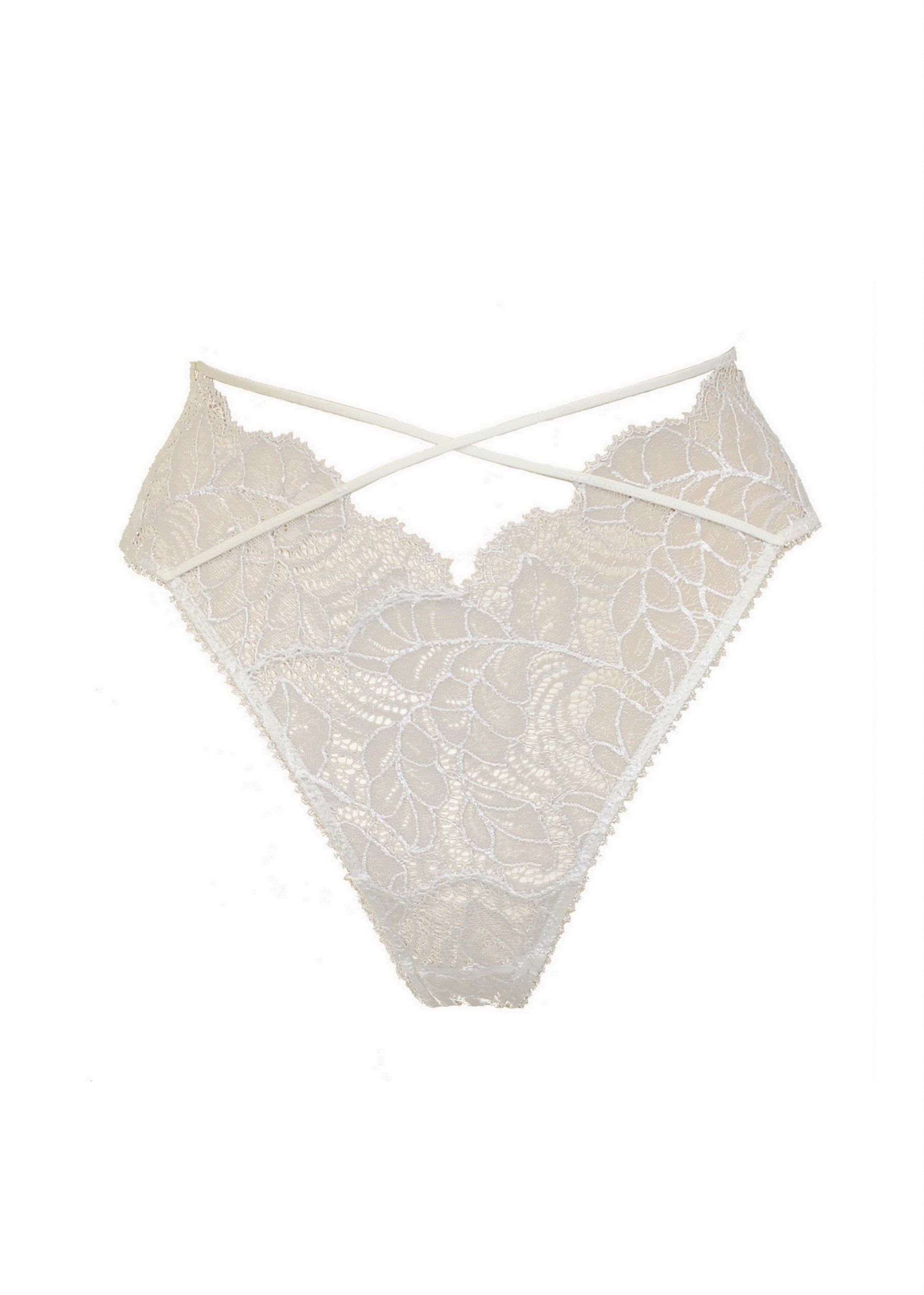 Tisja Damen Angel or Siren (Ivory) High Ouvert Brief - Avec Amour Lingerie Boutique