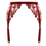 Tisja Damen Gaia Red Lace Suspender Belt