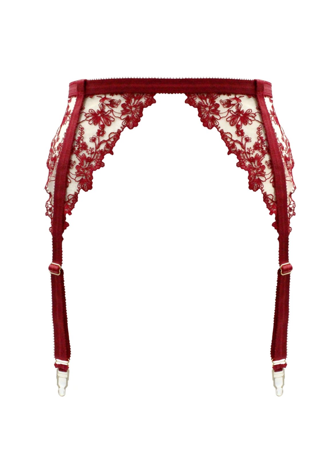 Tisja Damen Gaia Red Lace Suspender Belt