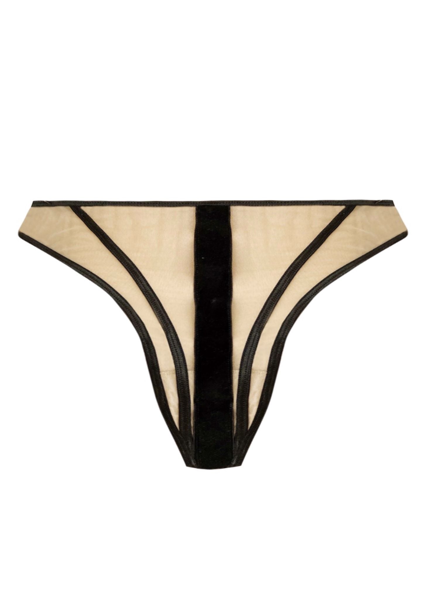 The Lovis Vanua Nude Mesh Thong - Luxury Lingerie