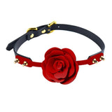UPKO Rose Ball Gag (Black Strap) - BDSM Bondage Bedroom Fun