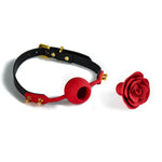 UPKO Rose Ball Gag (Black Strap) - BDSM Bondage Bedroom Fun