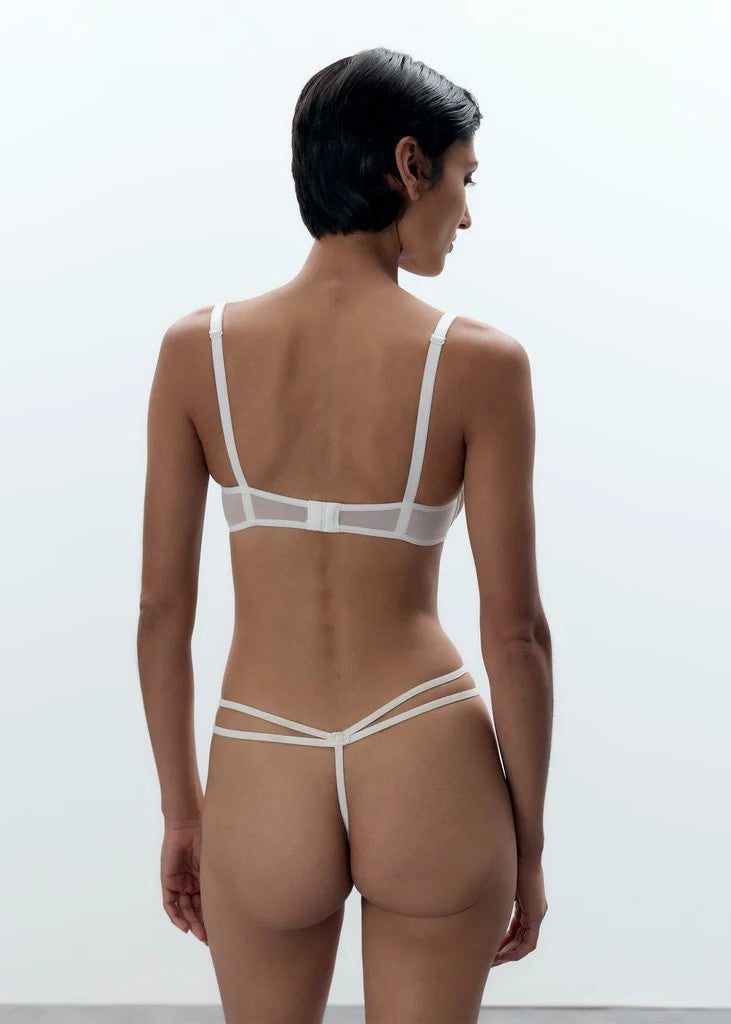 Bluebella Nova Open Cup Bra & Thong (White) | Avec Amour Luxury Lingerie