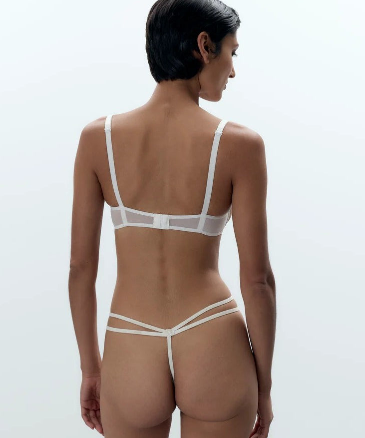 Bluebella Nova Open Cup Bra & Thong (White) | Avec Amour Luxury Lingerie