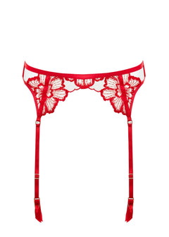 Bluebella CATALINA Suspender (Tomato Red/Sheer) | Avec Amour Sexy Lingerie