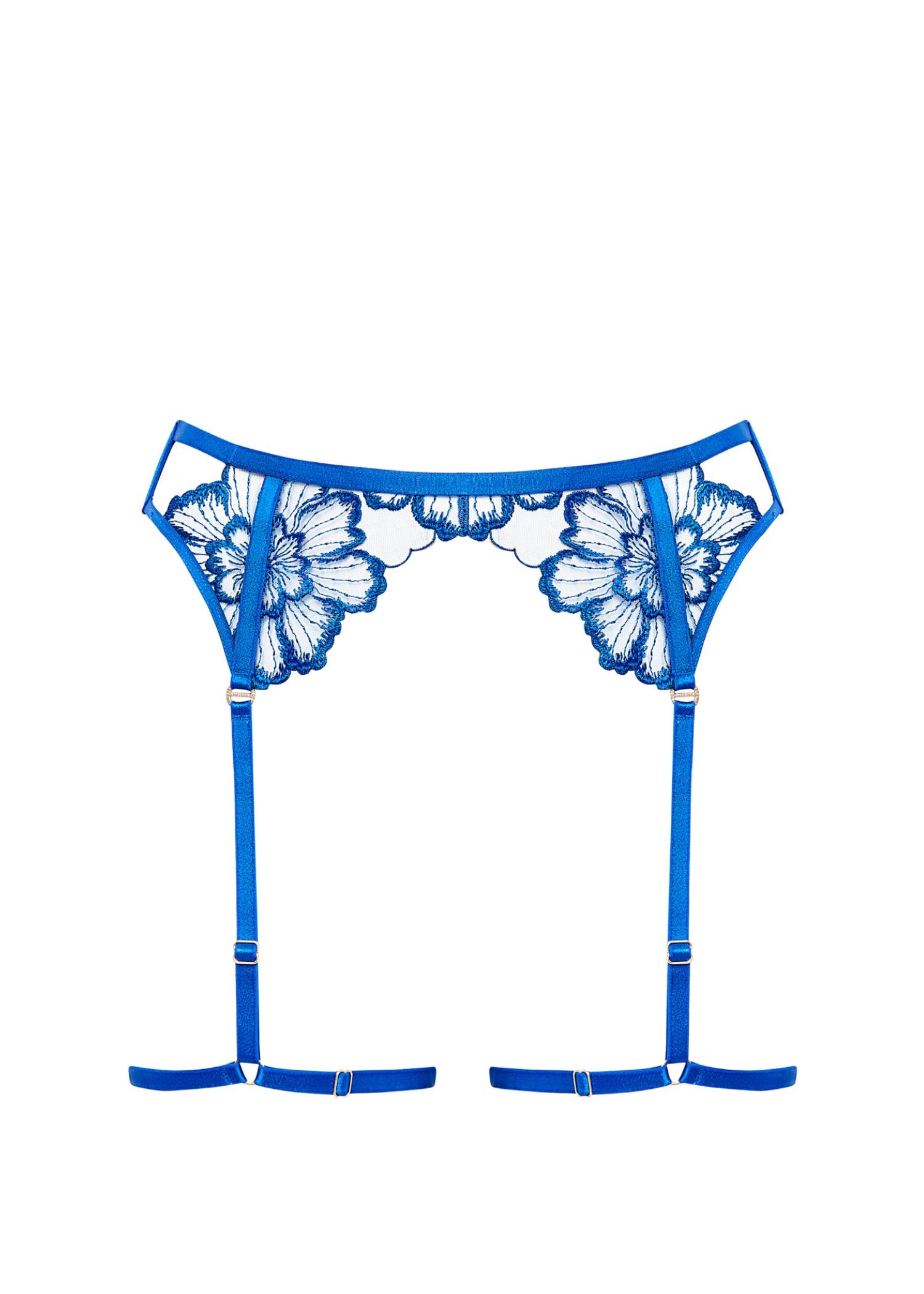 Bluebella CATALINA Thigh Harness (Egyptian Blue/Sheer) | Avec Amour Sexy Lingerie