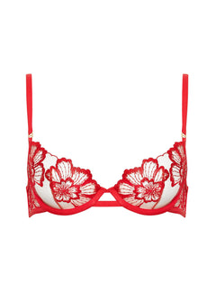 Bluebella CATALINA Wired Bra (Tomato Red/Sheer) | Avec Amour Sexy Lingerie