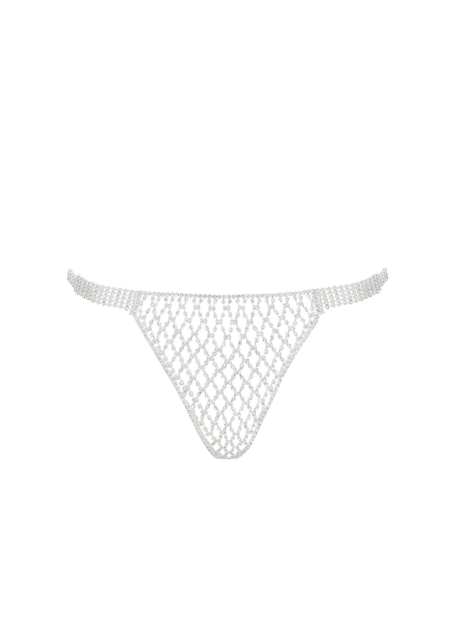 Bluebella ELSA Diamond Lattice Thong (Silver/Clear) | Avec Amour Sexy Lingerie