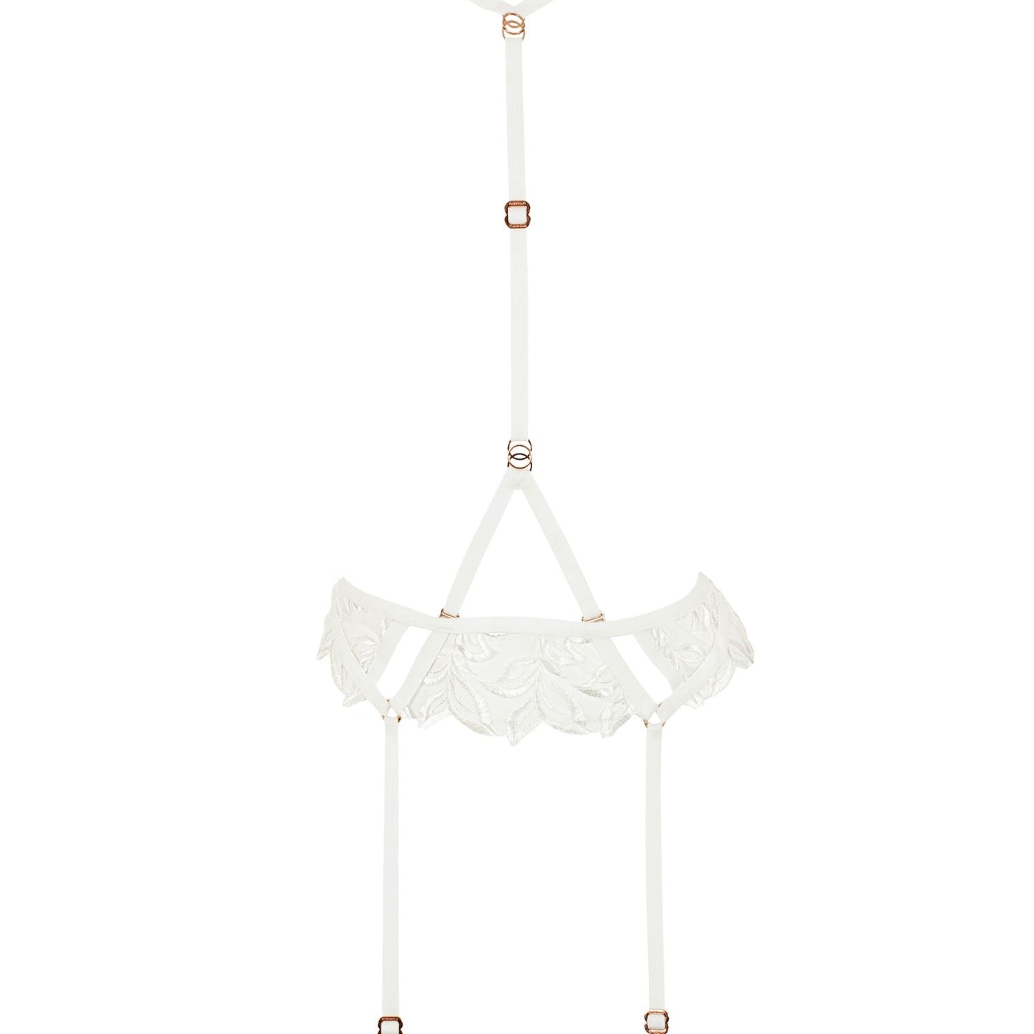 Bluebella ISADORA Suspender Harness (White) | Avec Amour Sexy Lingerie