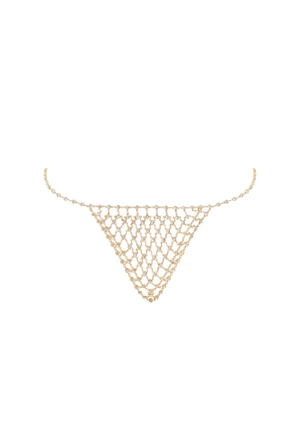 Bluebella MARLI Diamond Lattice Thong (Gold/Clear) | Avec Amour Sexy Lingerie
