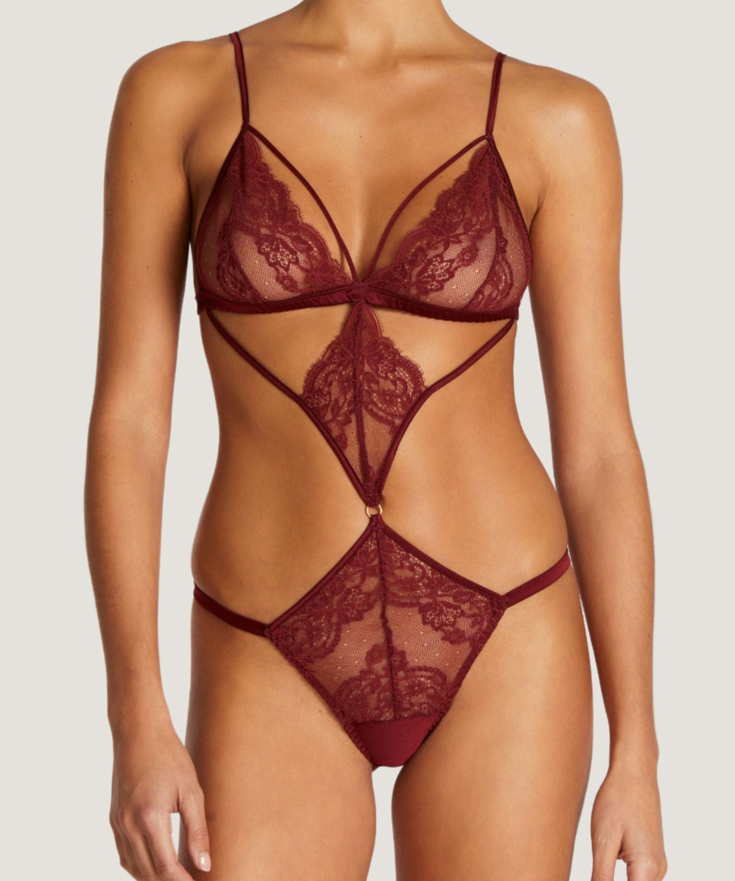 Coco de Mer SERAPHINE Playsuit (Mahogany) | Avec Amour Sexy Lingerie