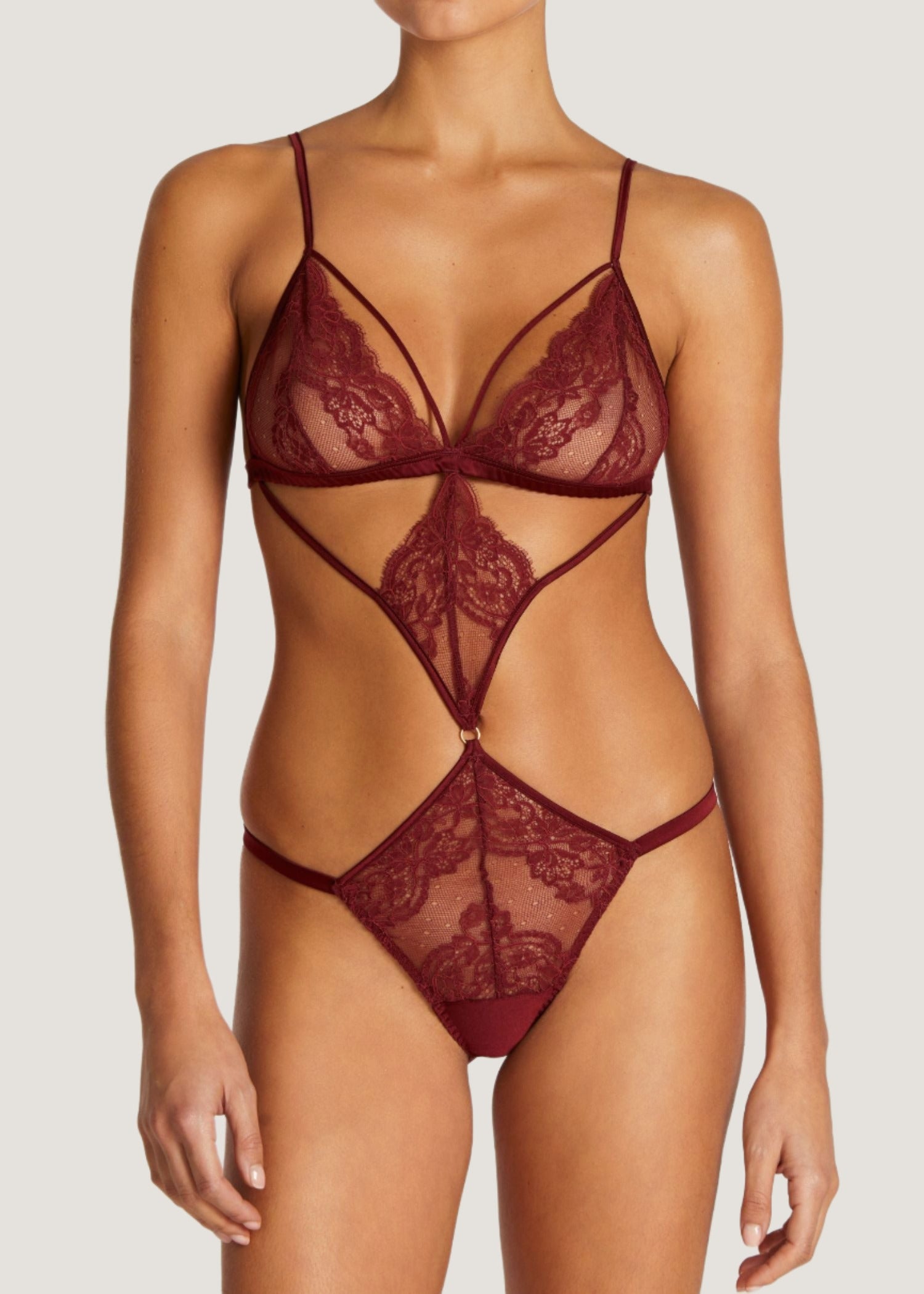Coco de Mer SERAPHINE Playsuit (Mahogany) | Avec Amour Sexy Lingerie