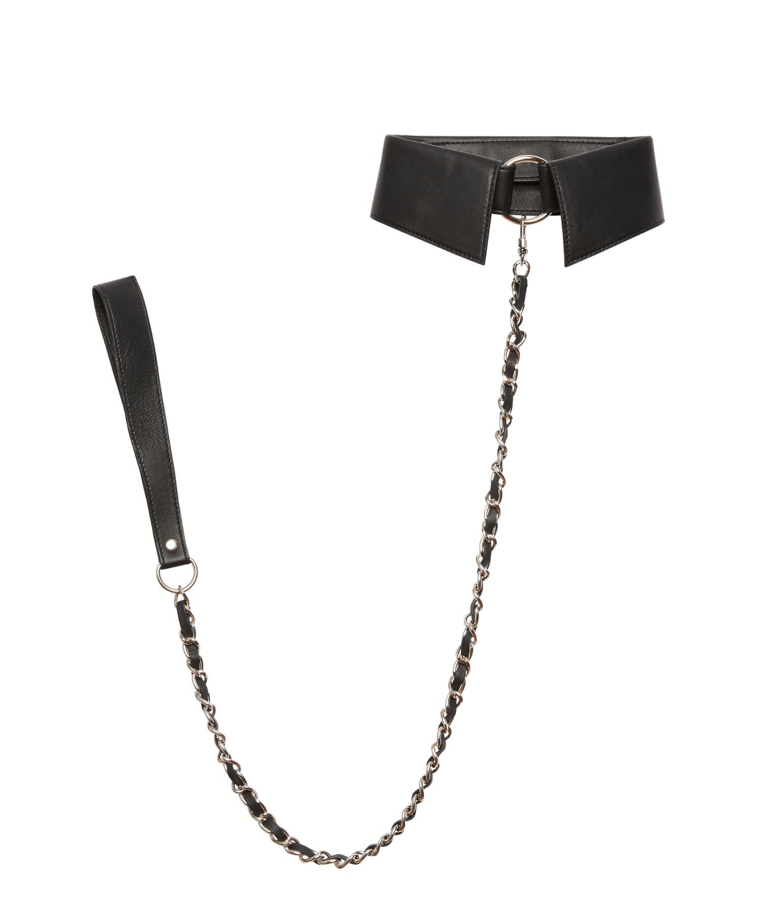 Fleur Du Mal Leather Collar with Detachable Lead (Black) | Avec Amour Sexy Lingerie