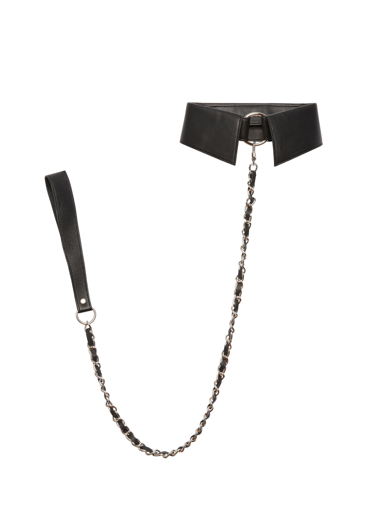 Fleur Du Mal Leather Collar with Detachable Lead (Black) | Avec Amour Sexy Lingerie