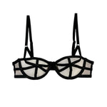 Fleur Du Mal Vegan Leather Caged Balconette Bra (Black) | Avec Amour Sexy Lingerie