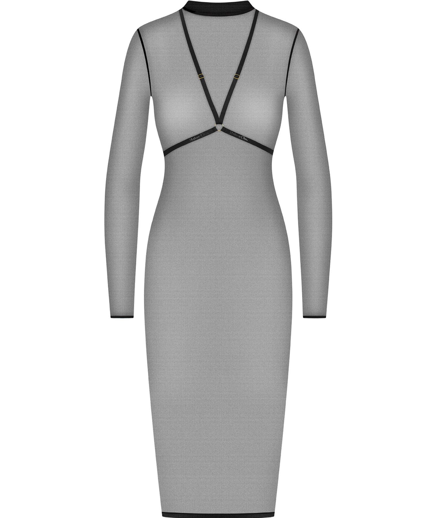 Maison Close CORPS A CORPS Midi Dress with Harness (Black) | Avec Amour Sexy Lingerie
