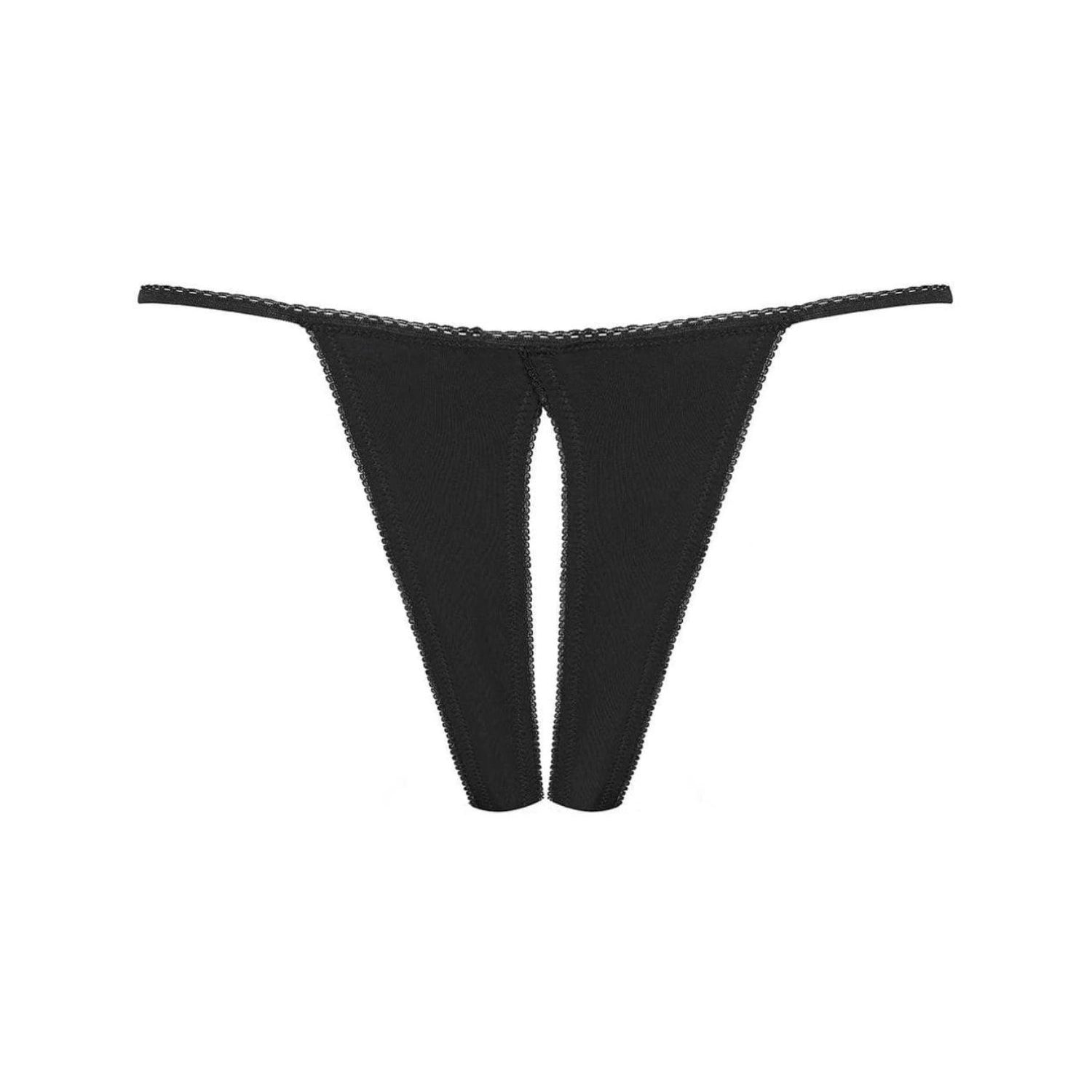 Maison Close LE PETIT SECRET Openable Thong (Black) | Avec Amour Sexy Lingerie