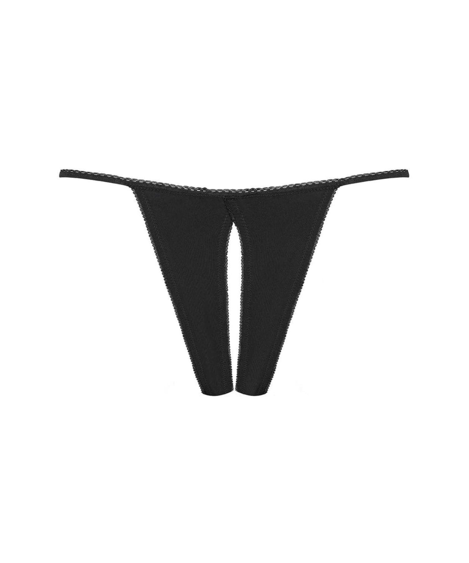 Maison Close LE PETIT SECRET Openable Thong (Black) | Avec Amour Sexy Lingerie