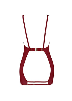 AVAM SHEER Backless Dress (Red) | Avec Amour Lingerie