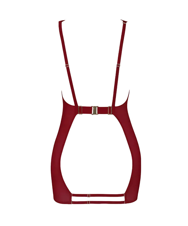 AVAM SHEER Backless Dress (Red) | Avec Amour Lingerie