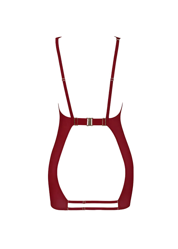 AVAM SHEER Backless Dress (Red) | Avec Amour Lingerie