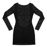 AVAM Stretch Lace Mini Dress (Black) | Avec Amour Lingerie