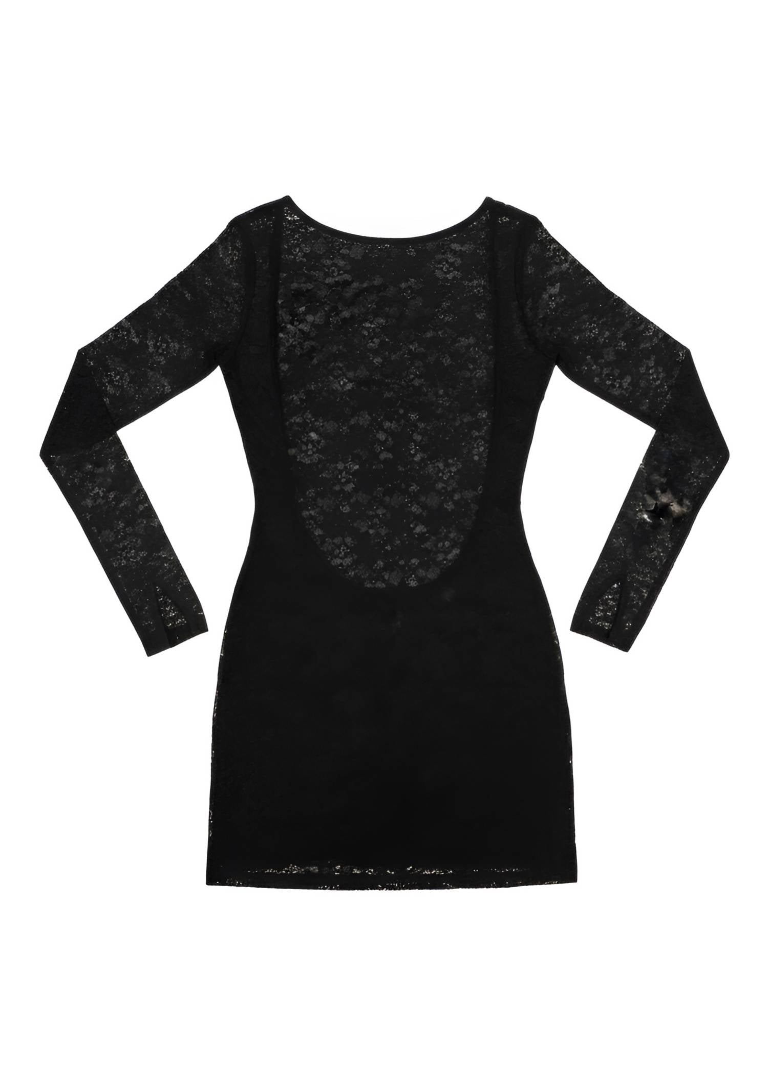 AVAM Stretch Lace Mini Dress (Black) | Avec Amour Lingerie