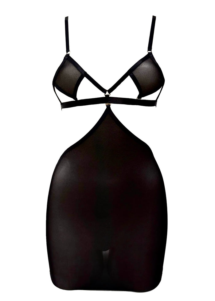 AVAM Diamond Bra & Skirt Attachment Set (Black) | Avec Amour Lingerie