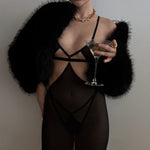 AVAM Diamond Bra & Skirt Attachment Set (Black) | Avec Amour Lingerie