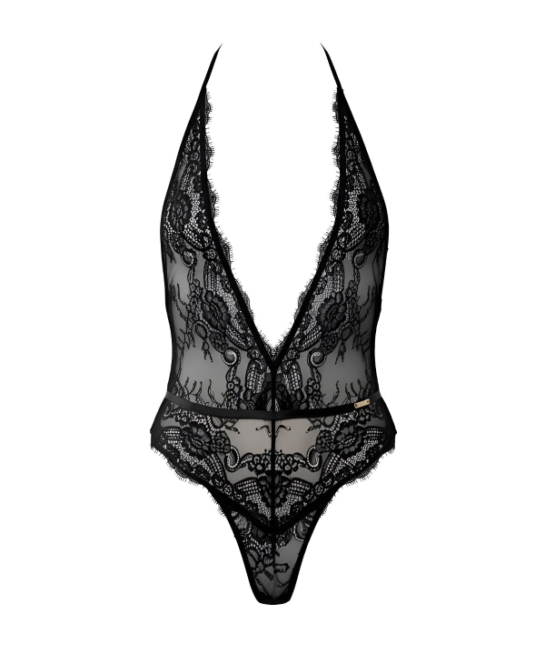 AVAM Magnetism Lace Bodysuit Black - front flatlay