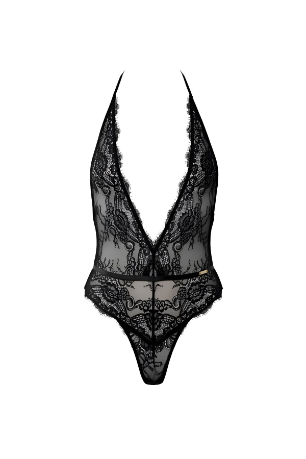 AVAM Magnetism Lace Bodysuit Black - front flatlay