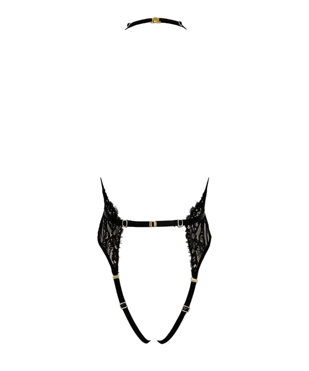 AVAM Magnetism Lace Bodysuit Black - back flatlay